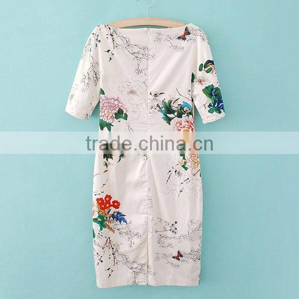 HD-D98 hot design women floral cheongsam/party ladies lace dress