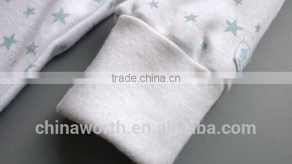 wholesale customized long sleeves Baby footed romper all over printed