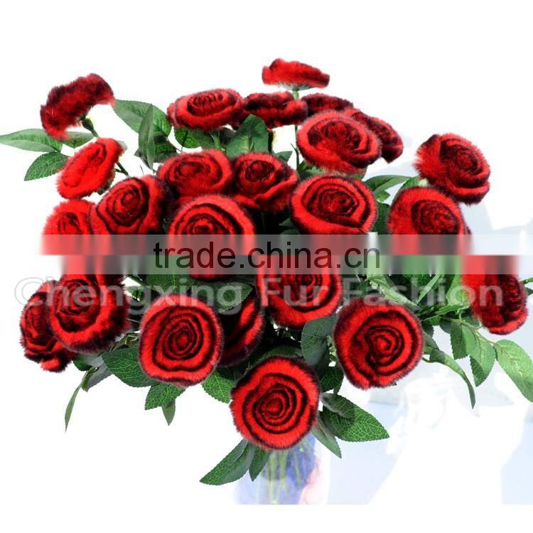 CX-A-69B China Factory New Products Rex Rabbit Fur Indian Wedding Flower