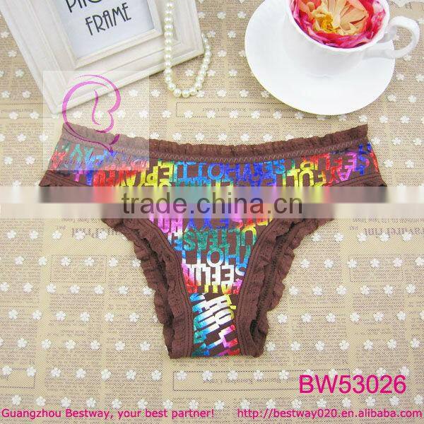 Sex picture of sexy woman like fashion flash cotton panties with lace in apparels