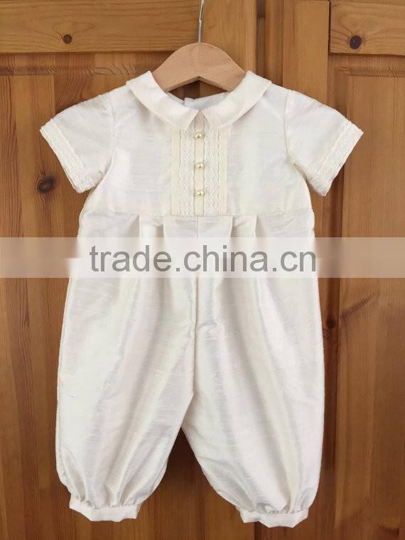 Wholesale spanish baby clothes clothing of plain white baby rompers for boys