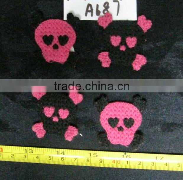 cotton skull custom applique patches design