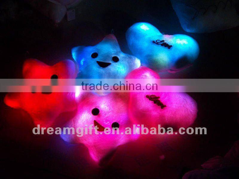 2012 new LED product flashing pillow included battery 5 colors light up your room