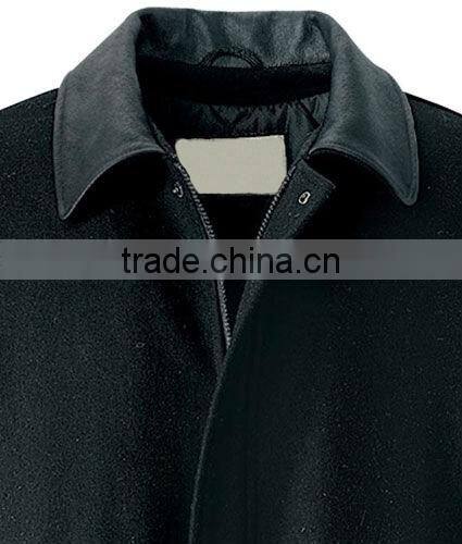 Design Leather Jacket Melton With Bishop Collar Mens