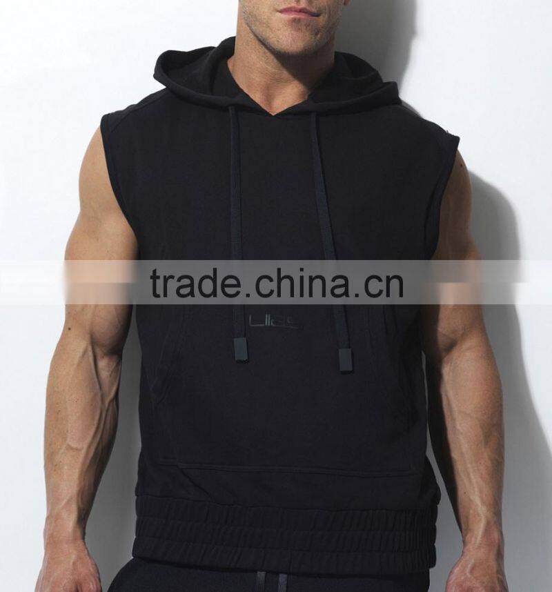 SLEEVELESS ZIP HOODIE,cheap sleeveless workout hoodies,blank mens sleeveless hoodie,