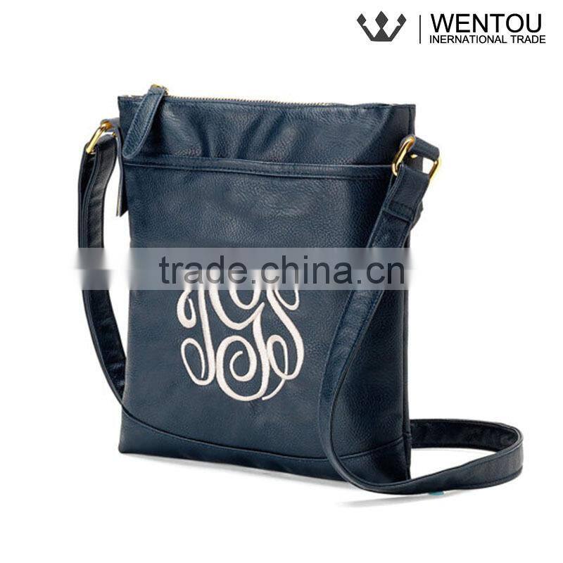 Custom Ladies Bag Monogrammed Cross Body Handbag With Long Strap