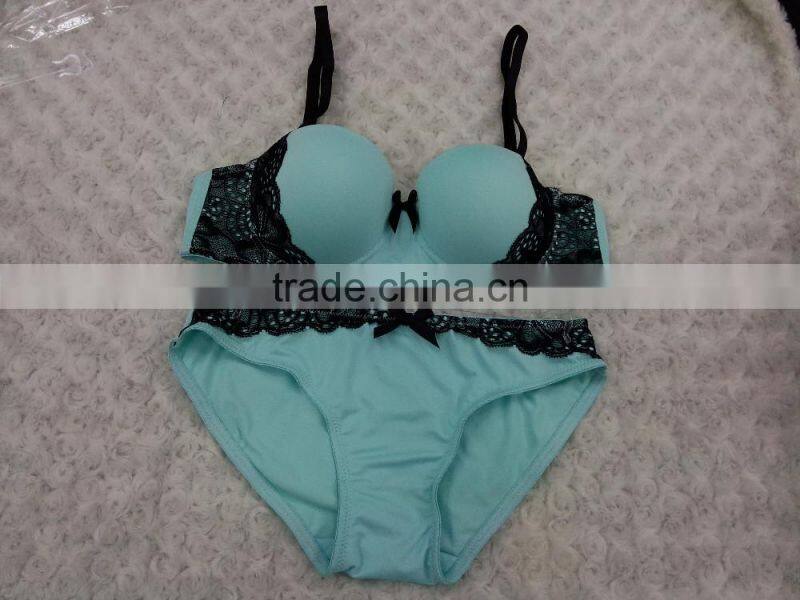 New fashion hot style falbala underwear sexy ladies bra panty set