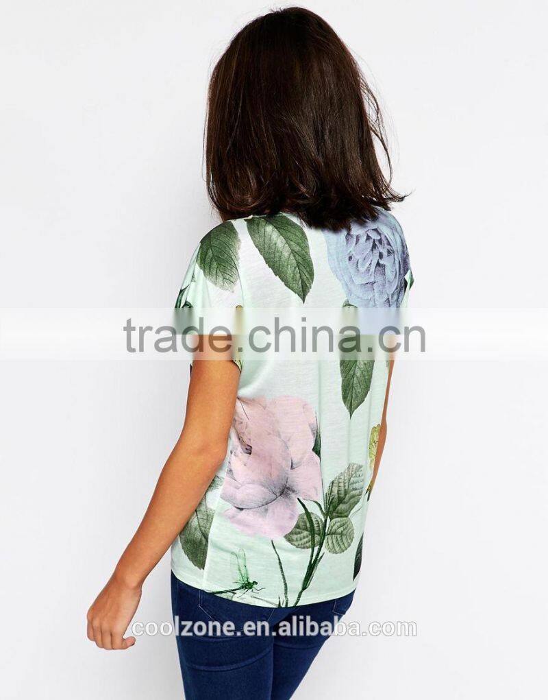 High quality round neck short sleeve t-shirt printing wholesale t shirt
