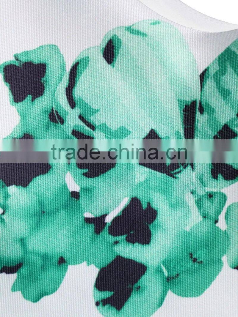 Girls full printing falbala sleeveless Peplum dress