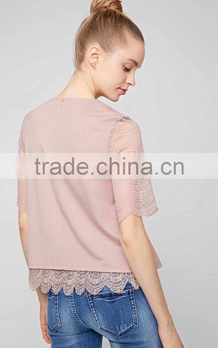 Women's layered hal sleeve t shirt China women's clothes suppliers