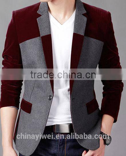 color matching woollen cloth gentleman style jacket for man