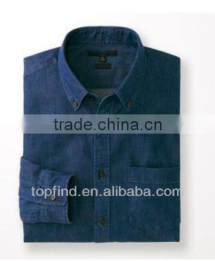 100% Leisured denim style fitted long sleeve shirt Men