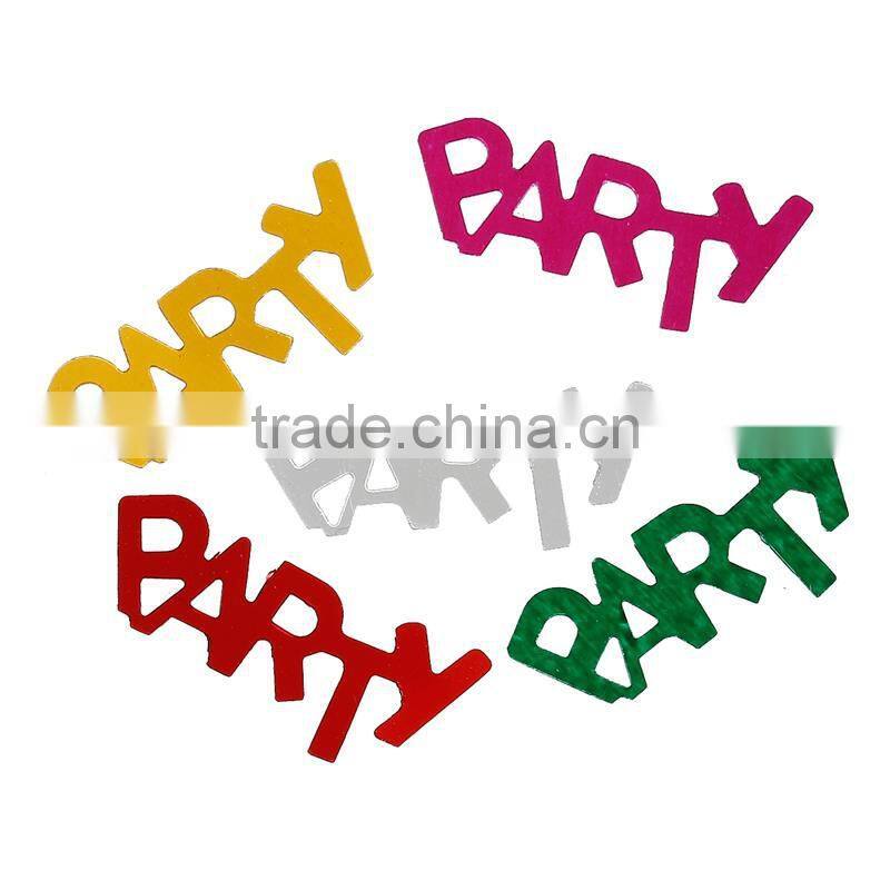PVC Confetti Party Decoration Wedding Message "Party" At Random