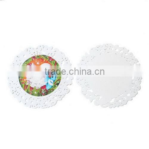 Multicolor Christmas Santa Claus Pattern Round Wood Charm Pendants 10cm