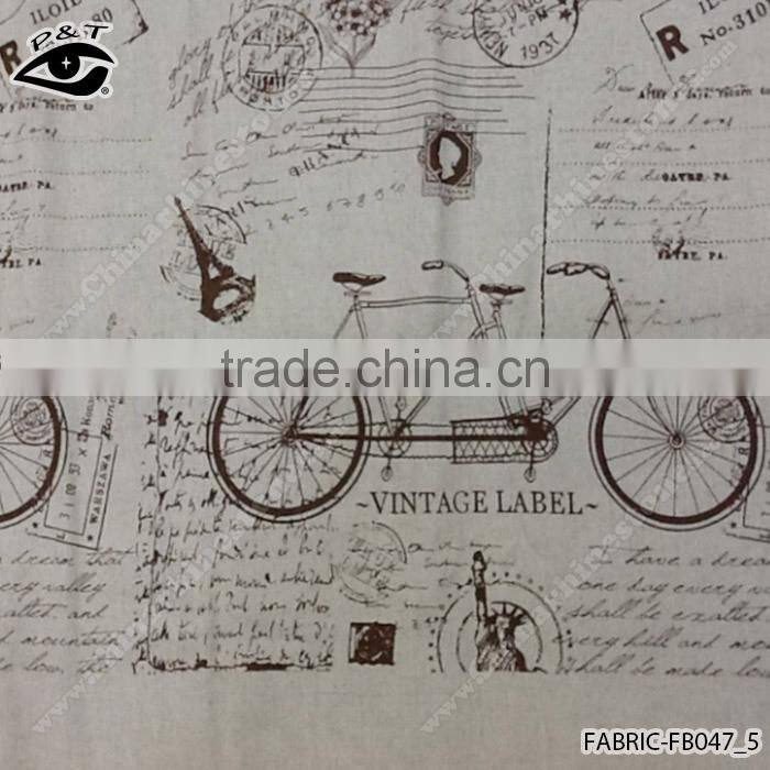 Wholesale Linen Fabric bicycle Pattern fabric for household