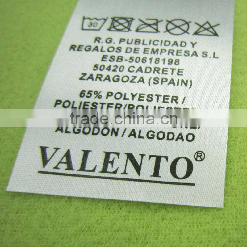 washing instructions printing fabric label