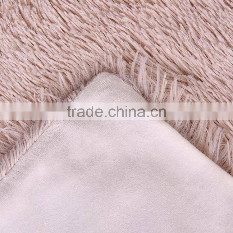 100% polyester promotion solid long pile fake fur winter blankets
