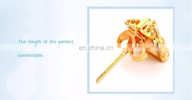 Custom Cufflink Set 18 Gold Crown Cufflinks and Earings