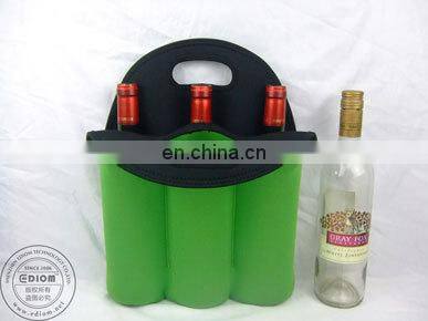 New design Foam Sublimation Hanging Commercial Folding Upright Vertical Rubber Neoprene Plastic Wine Tote Bag Wholesale