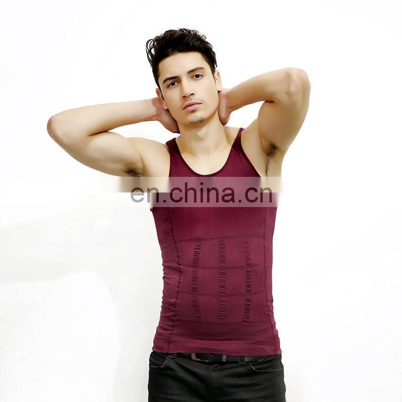 Factory As Seen On TV High Elastic Men's Body Shaper Slimming Vest Compression Shirt