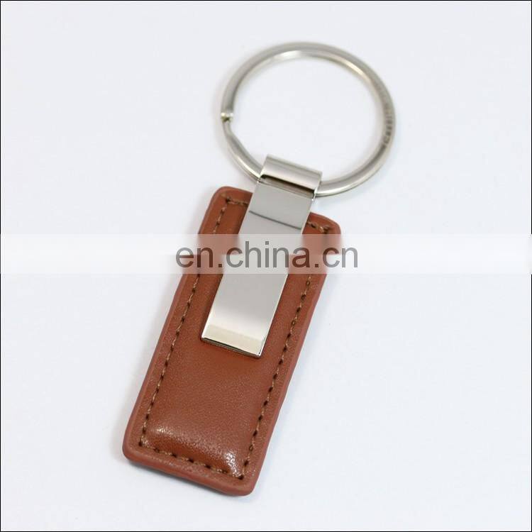 Custom car leather keychain pocket leather keyring for sale