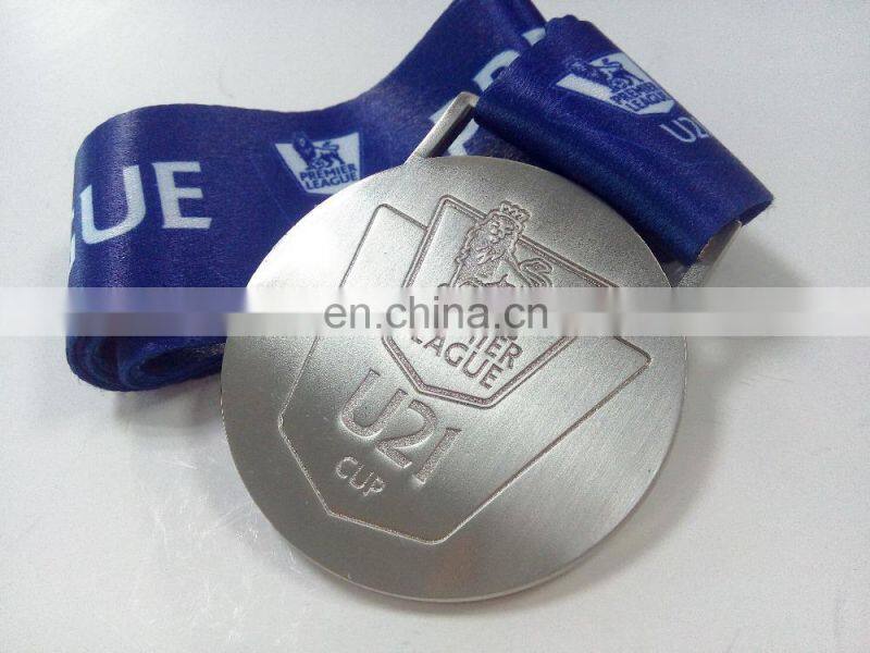Matte silver zinc alloy casting medal customized premiere league medal commemorative madal