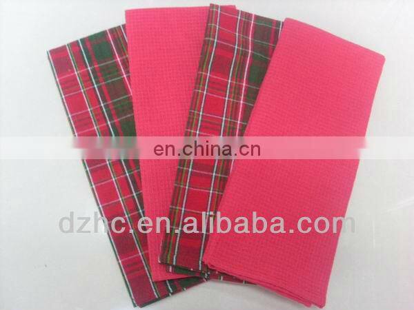 yarn dyed striped & checked kitchen towels,5 sets