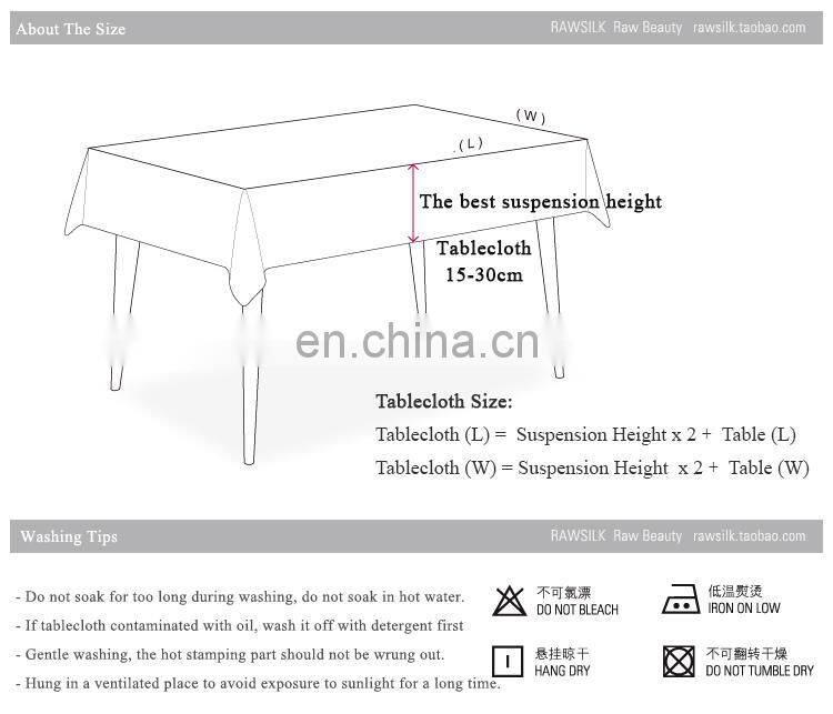 RAWHOUSE design rectangle cotton withe gray canvas dining table runner