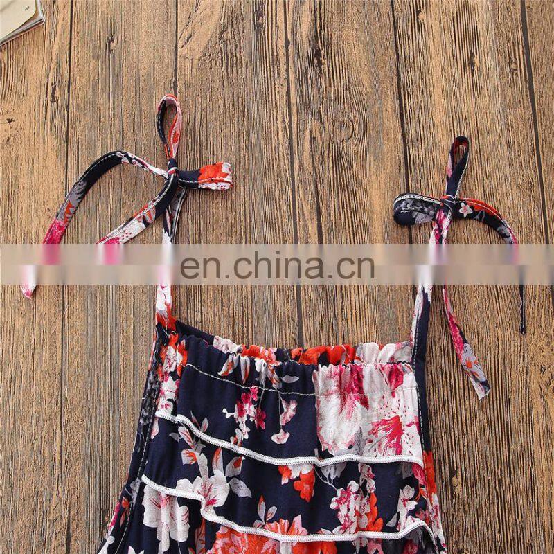 Girl full flower design Jumpsuit Baby Sleeveless Summer Romper 2Colors 5Size for 2-7T