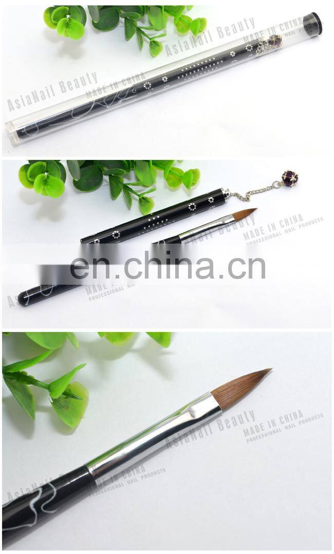 Asianail Detachable metal handle with diamond design oval shape acrylic nail art brush