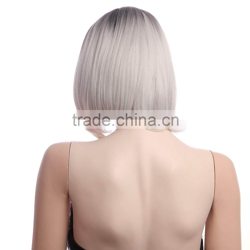 Japan's Hair Woman Short Straight Full Cap Wigs synthetic Wig 4111