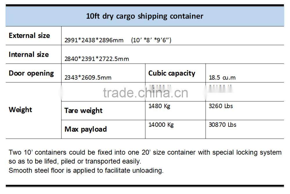New 10ft GP Dry Container for sale , 10 feet container