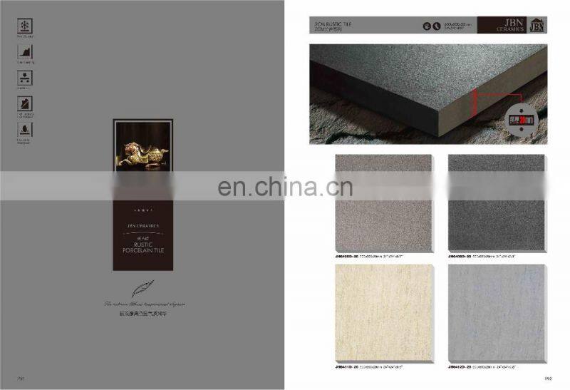 Grey 2cm thickness porcelain 600x600mm strong matt tile