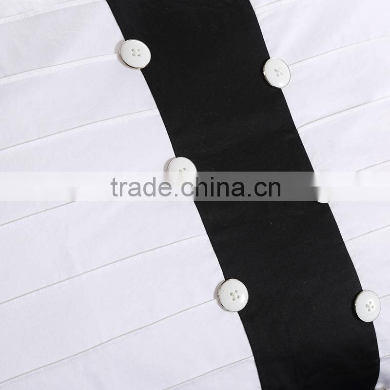 Black and white 100% cotton luxury embroidered hotel bedding set professional commercial bed linen