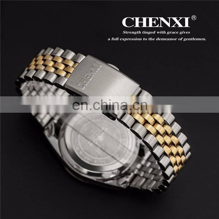 CHENXI 004A Crystal Diamond Couples Watch Stainless Steel Casual Dress Watches For Men Women Couple