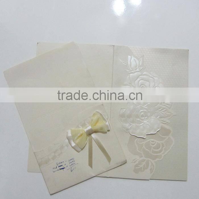 Conventional Type Off White Cheap Wedding Invitation Card