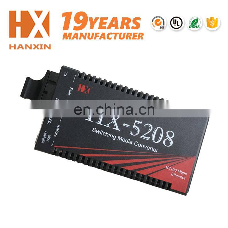 Industrial 100/1000Mb FTTH Gpon Singlemode RJ45 SFP Mini Fiber Optic Media Converter