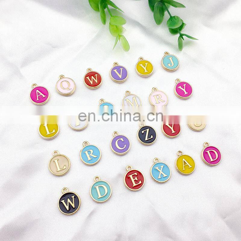26pcs 12*14mm Alphabet Letter Enamel Charms Jewelry Handmade Pendants Jewelry Making Handmade DIY Bracelet
