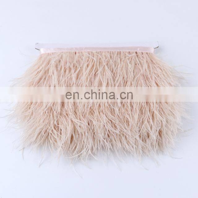 1 meter Multicolor Real Ostrich feather Trims Ribbon 8-10cm White Ostrich for Dress Clothing Decoration Sewing feathers Crafts