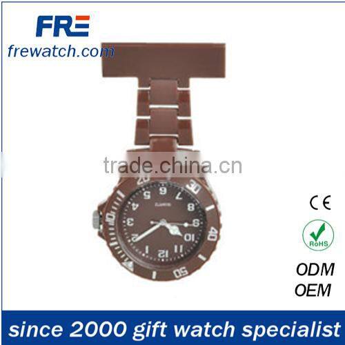 plastic rotational hanging watch for nurse quartz doctor pocket watch with pin