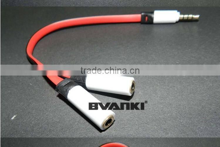 2016 best products for import 2 in1 3.5mm jack 1 male to 2 female car audio aux stereo cable online shopping free samples