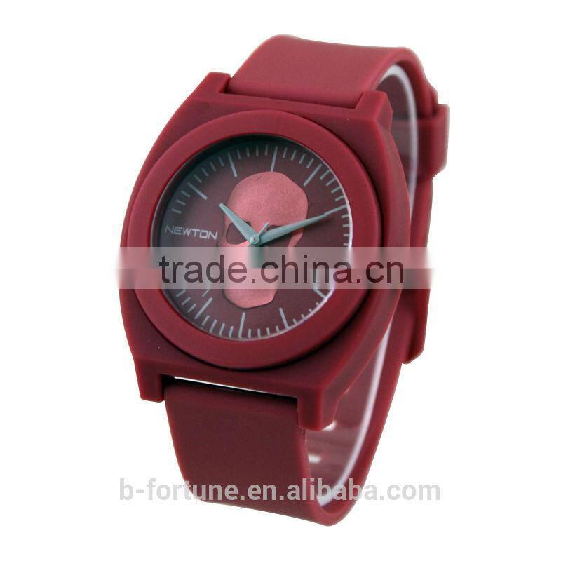 FT1203C_DR 3 hands PU strap Crossbone Pirate quartz Skull image watch