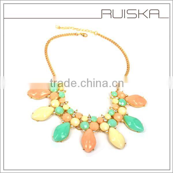 High Trendy Design Elegant Alloy Jewelry Multi Colored Necklace