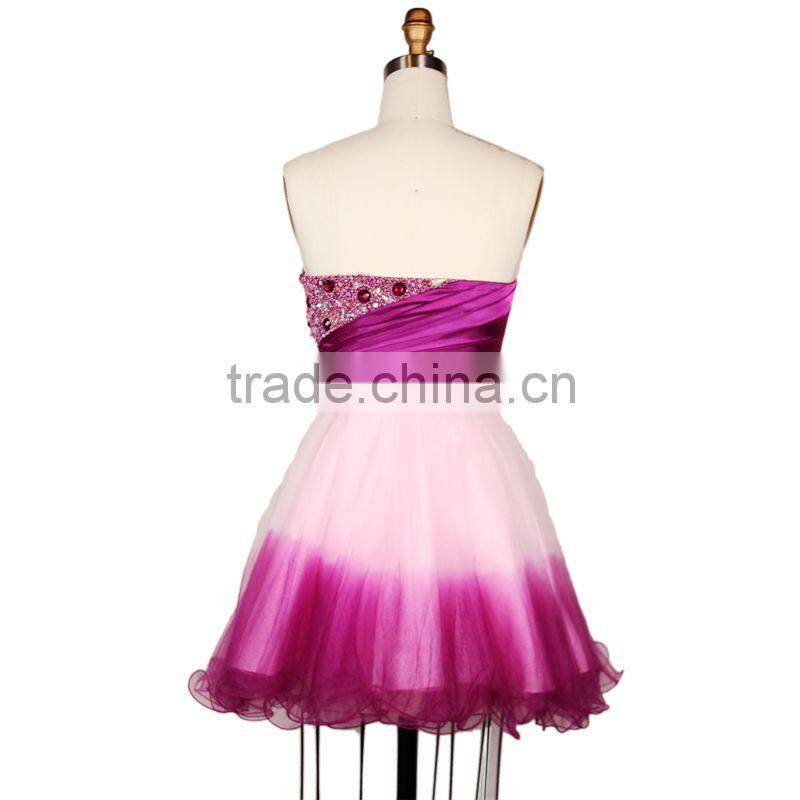 Special Corset Beaded Colorful Short Puffy Dress / Evening Dresses