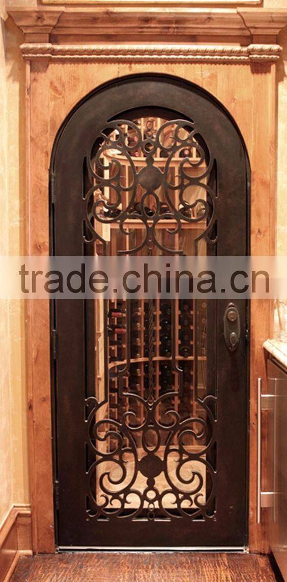 wrought iron decorative wine cellar door,customized size,hand-forged door