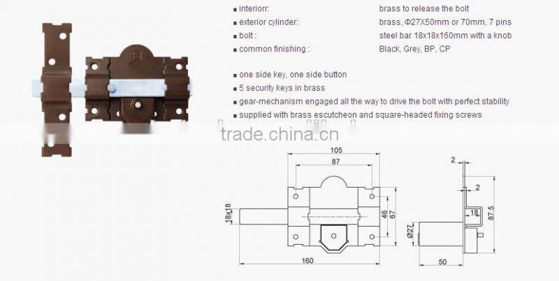 double deadbolt security door lock