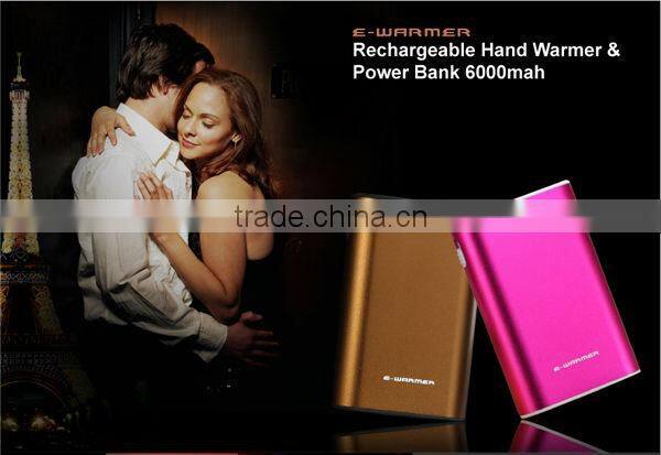 Portable Hand warmer+Power bank,2 in 1 multifunctional portable power bank 6000mah F6003