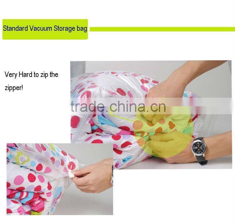 vacuum storage bag with side zipper increased 20% space