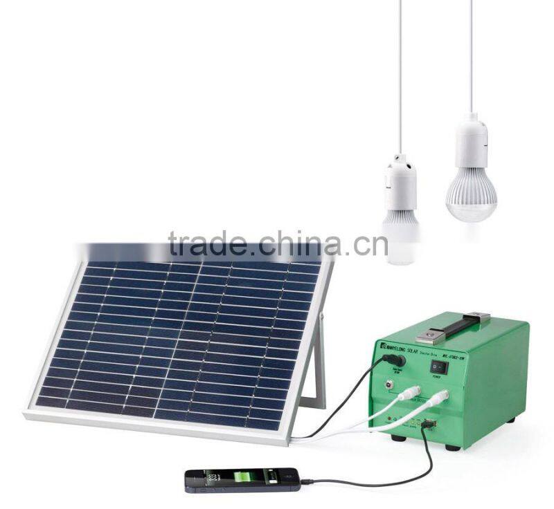 -Mini DC solar system with 10w solar panel to Lighting and Charging Phones for remote area