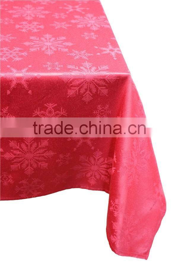 100% Polyester Fancy Design Snow Flake Printed Christmas Tablecloth